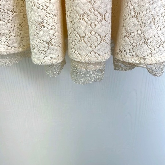 Free People - Victoria Ivory Lace Sleeveless Full Mini Dress Size Small - Picture 6 of 16